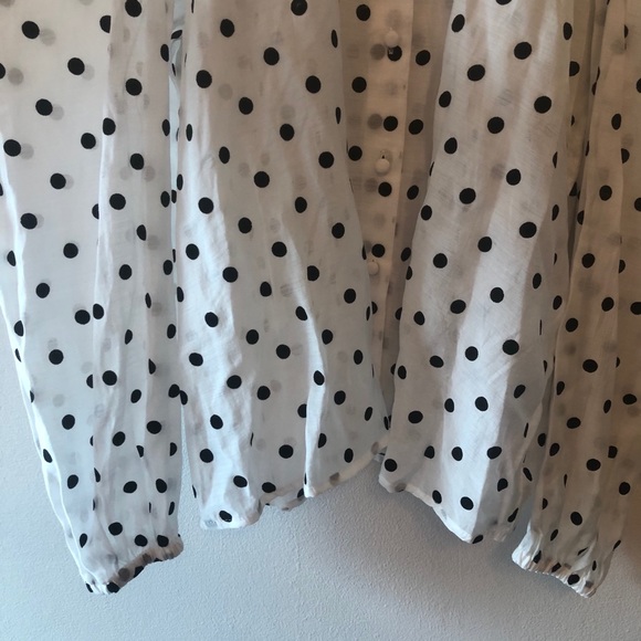 NWT ✨ ASOS / Stradivarius Polka Dot Button- Up - Picture 6 of 8
